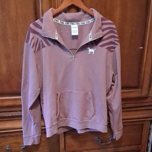 Victoria's Secret Pink Mauve Quarter-Zip Sweatshirt